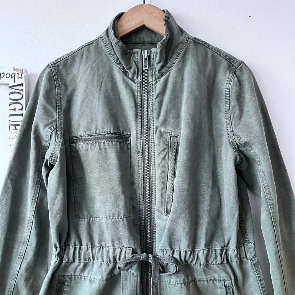 Melrose And Market Casual Green Cotton Utility Women’s Jacket Size S